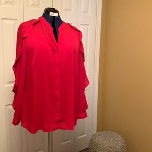 3X PRETTY RED blouse!!